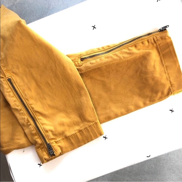 J. Crew Skinny Stretch Cargo Jeans Mustard Yellow Sz 25 - Picture 5 of 6